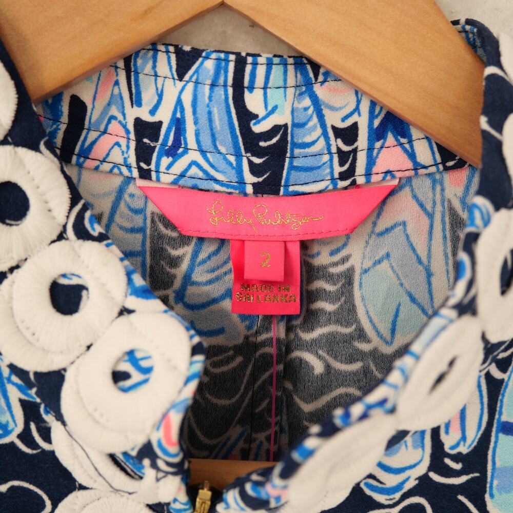 NEW Lilly Pulitzer Women's 2 Dress Jane Shift Low Tide Navy Preppy Resort Wear - Picture 6 of 11